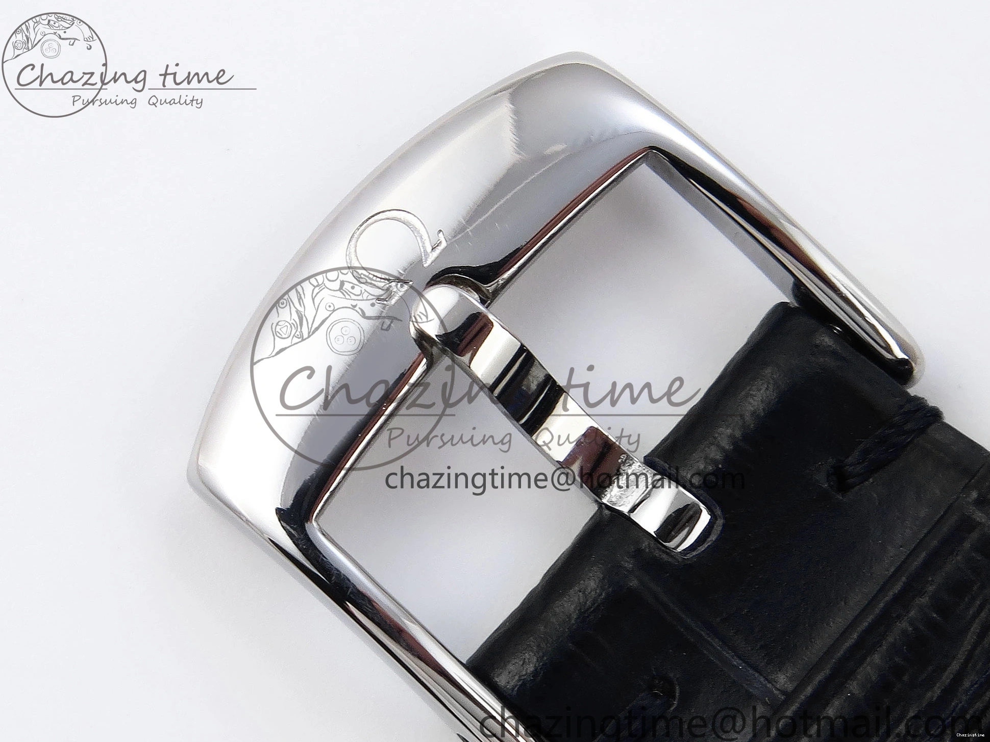 0325 ZipUp De Ville Date SS MKF 1:1 Best Edition White Dial Roman Marker on Black Leather Strap A 7741